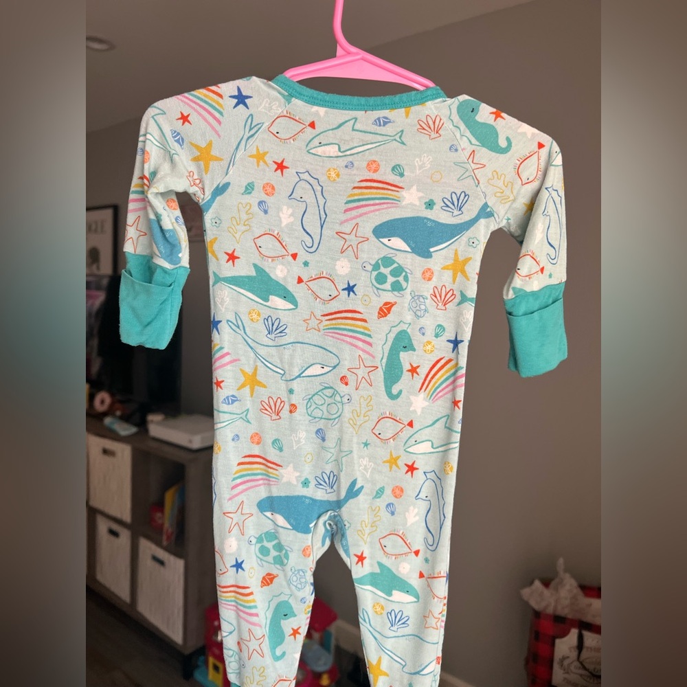 Little Sleepies Ocean Pals Zippy Pajamas Size Newborn GUC - Picture 4 of 7